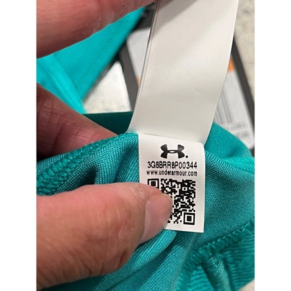 Under Armour Mid Keyhole Bra Medium Support- Aqua  Size Womens Small - Picture 5 of 5